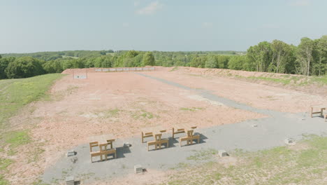 outdoor shooting range equipment in an open field in leach, oklahoma, usa