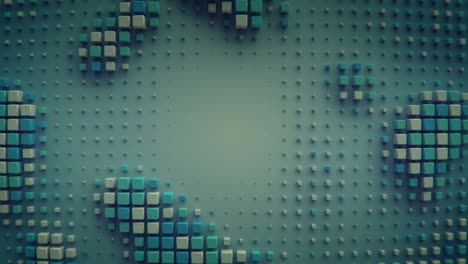 cubes on a plane seamless loop 3d render animation