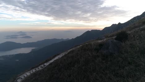 Drone-Reveal-Shot-of-Lantau-Peak-in-Hong-Kong