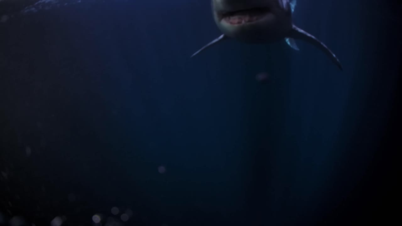 gran tiburón blanco en la noche islas de neptuno sur de australia 4k 75fps