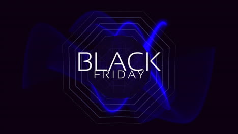 black friday with neon blue waves