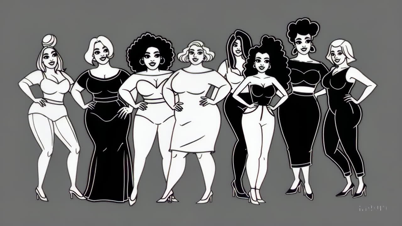 Illustration of Diverse Women Celebrating Body Positivity