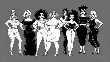 illustration of diverse women celebrating body positivity