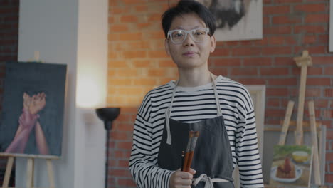 female artist in art studio
