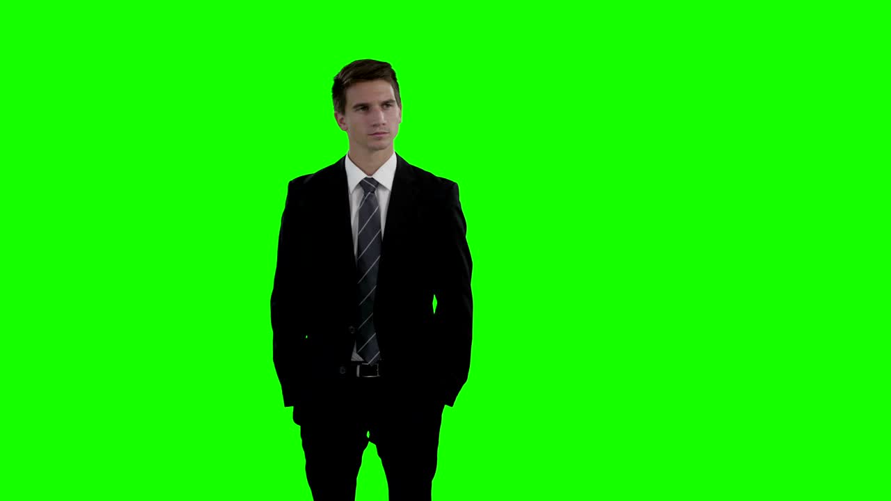 hombre de negocios usando una pantalla digital futurista