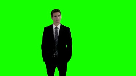 businessman using futuristic digital screen