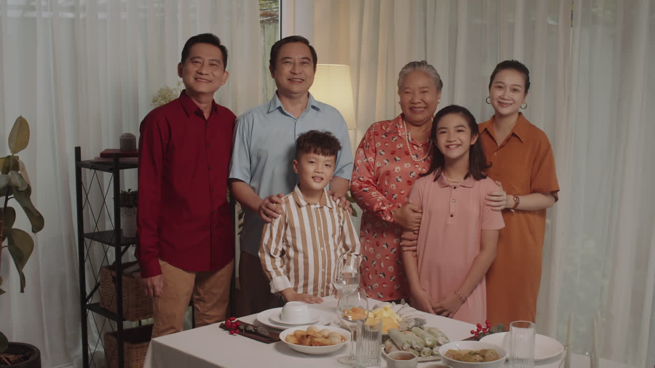 Asian Family Celebrating Event at Home