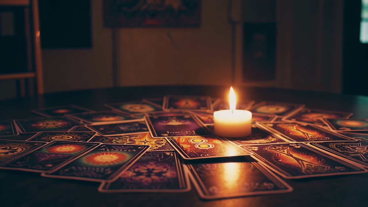 Tarot Cards Reading Session with Candlelight