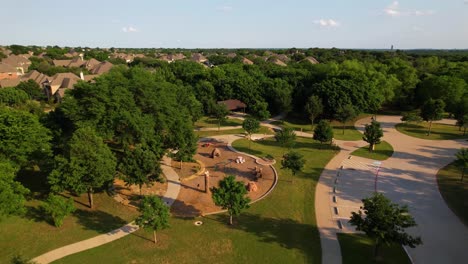 aerial footage of post oak park in flowermound texas