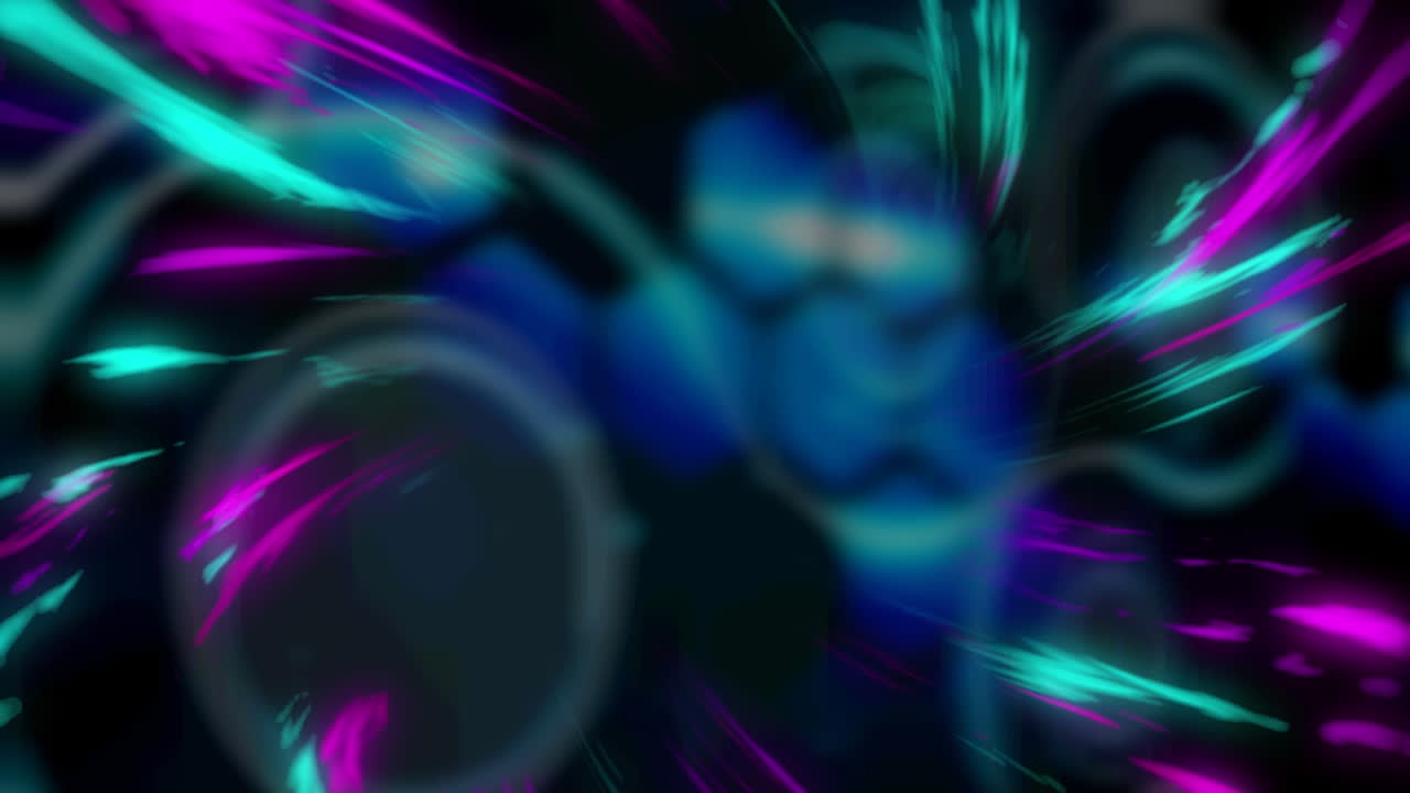 animación de rastros de luz brillante que fluyen sobre pantallas digitales