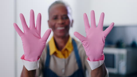 hands, smile and face of senior woman