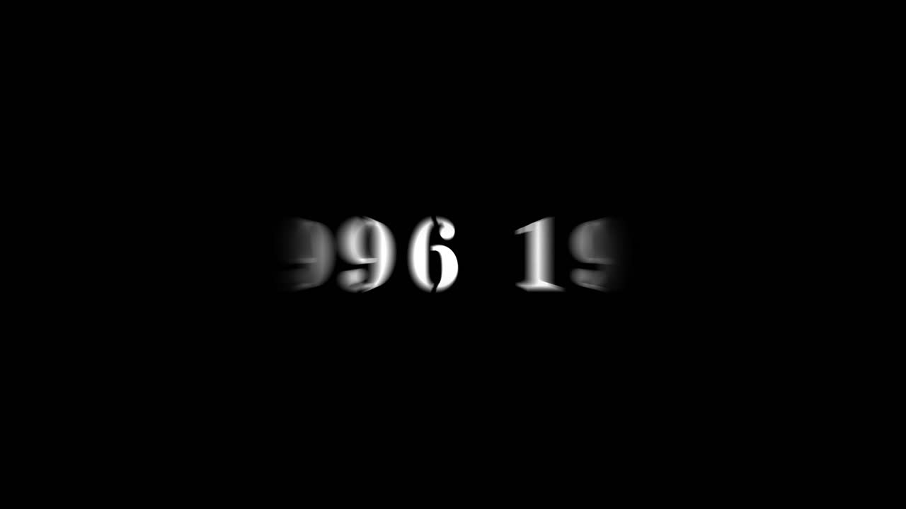 Years Counting Up on a Black Background