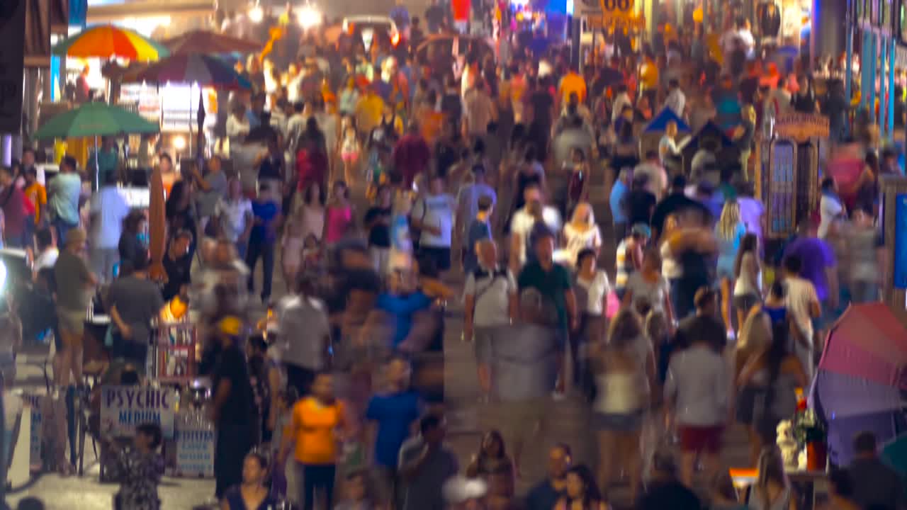 Night Street Fair Crowd