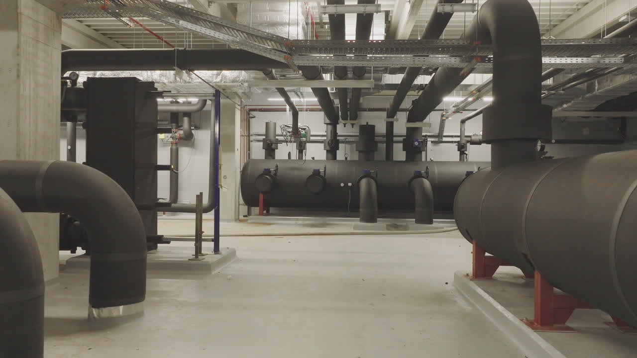 Industrial Mechanical Room with Piping and Equipment