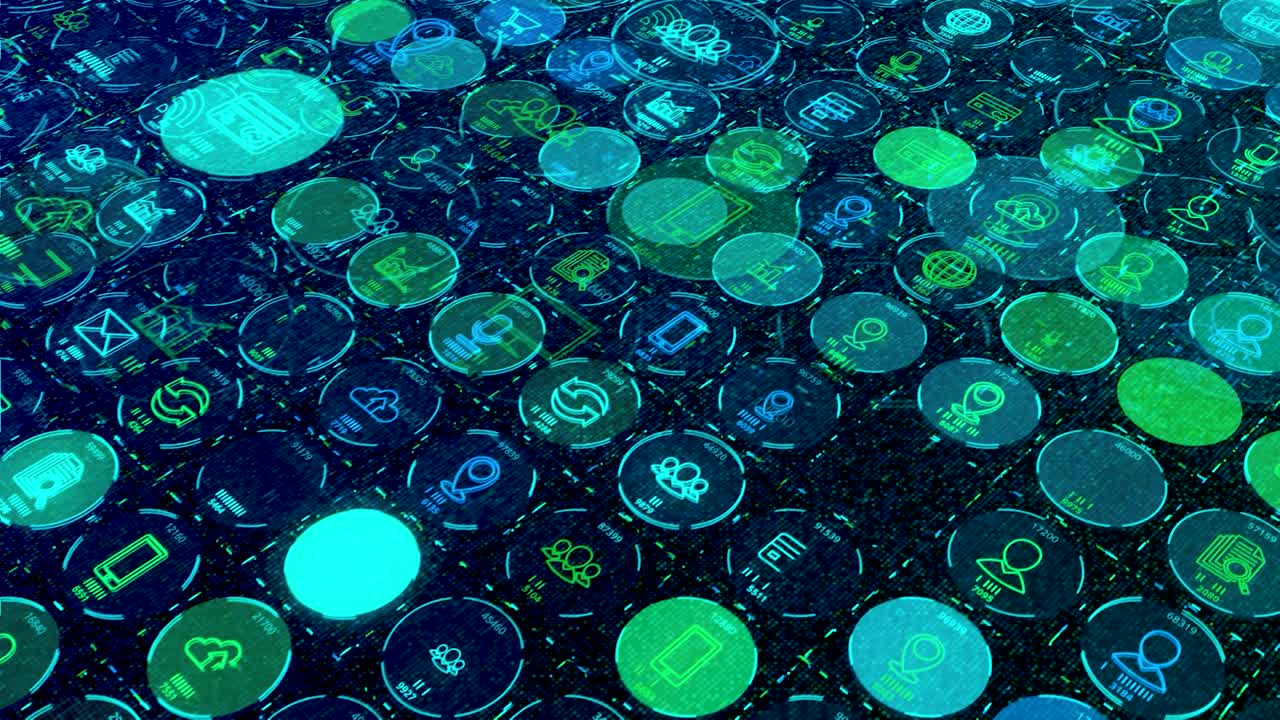 interfaz digital abstracta con iconos de red global