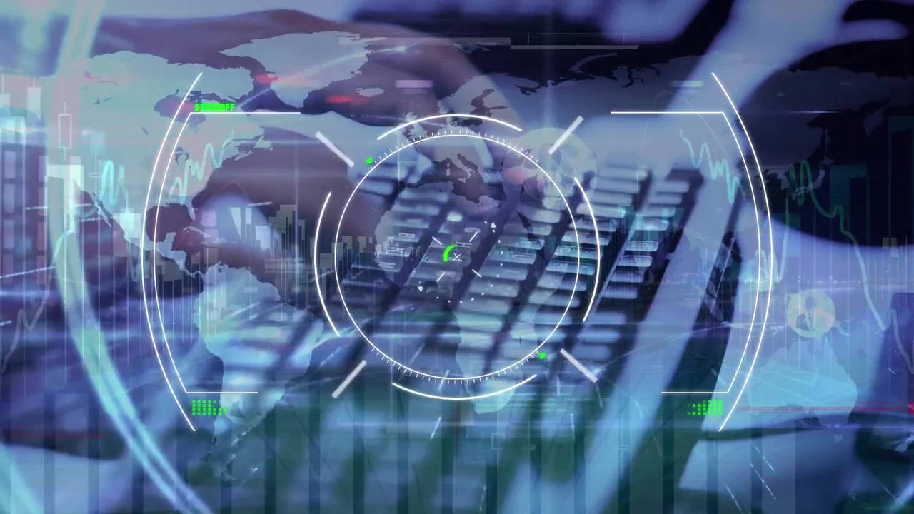 Data processing and scope scanning over person typing on computer