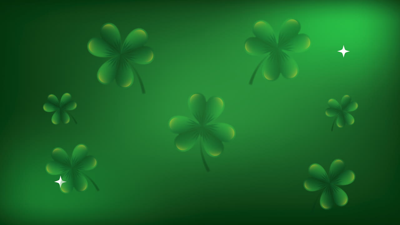 tarjeta animada del día de san patricio con patrón de tréboles