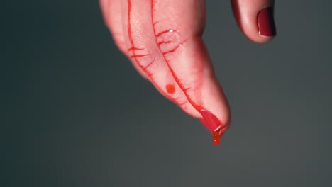 bloody girl's hand