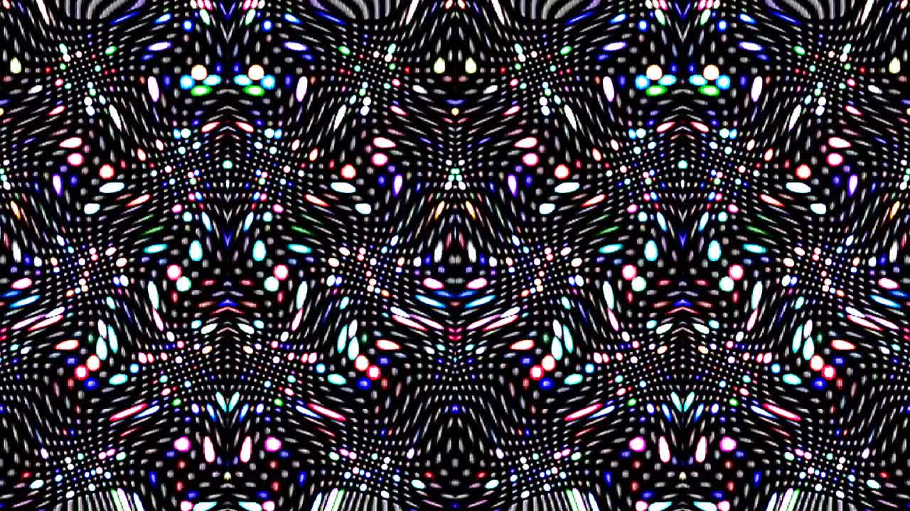 Lindo caleidoscópio abstrato que brilha, uma luz radiante que regula os movimentos sutis