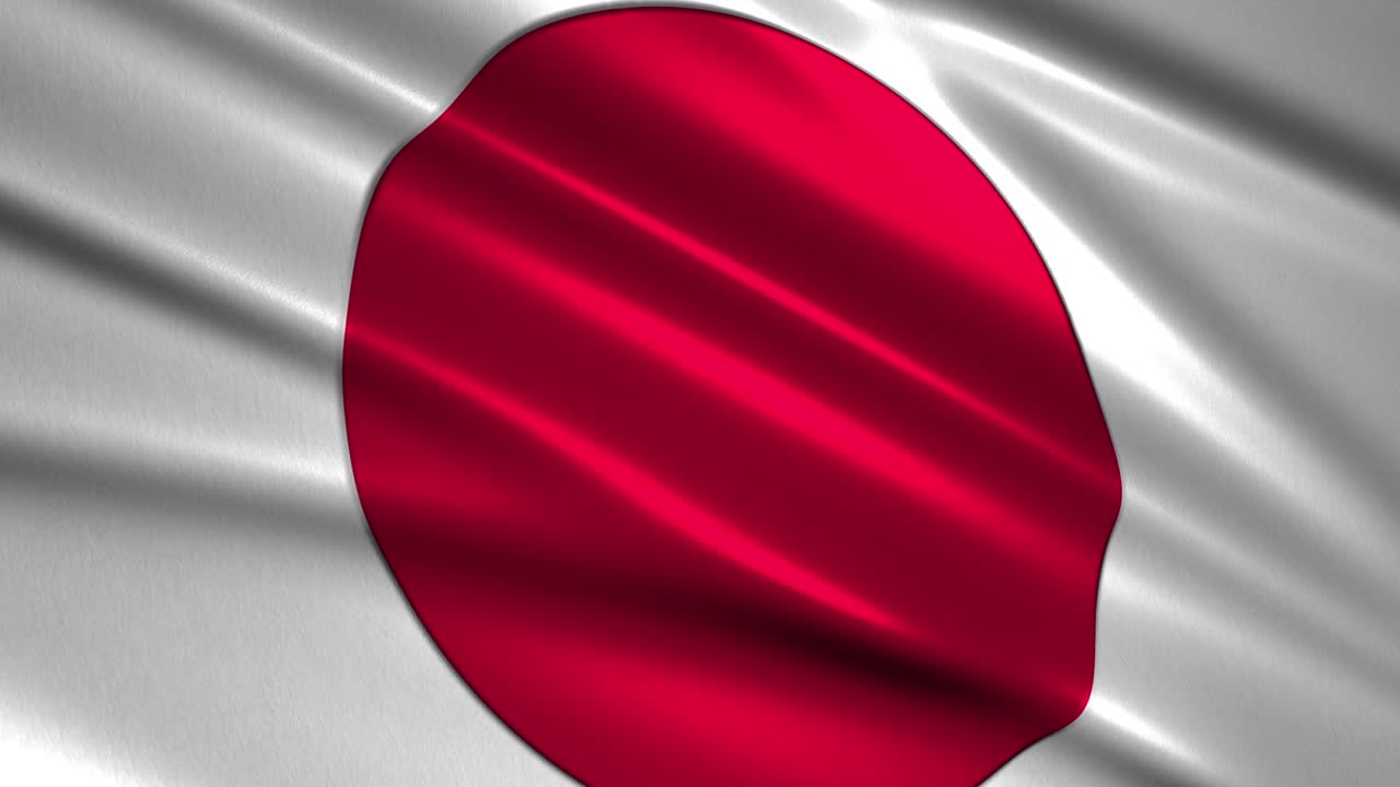 cerca de la bandera de japón, en bucle