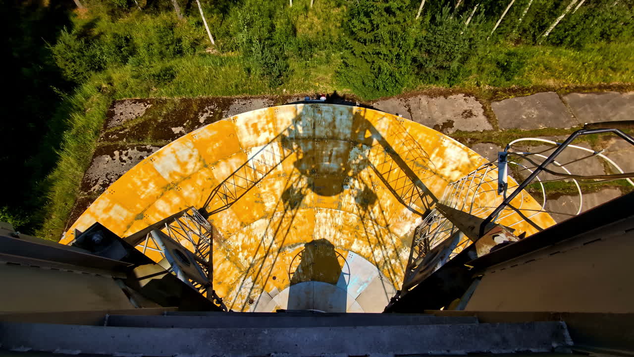 Top View of Abandoned Soviet Radar Station in Forest