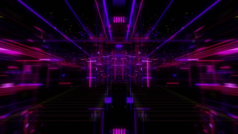 datos virtuales en la pantalla digital, tecnología futura y concepto de programación. unidad de procesamiento central futurista voladora. circuitos electrónicos dentro de una computadora. bucle sin costuras, renderización 3d