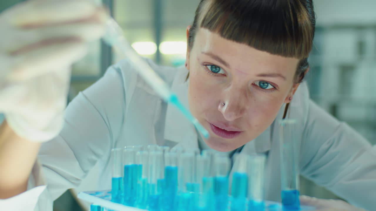 Female Scientist Working at Microbiology Laboratory