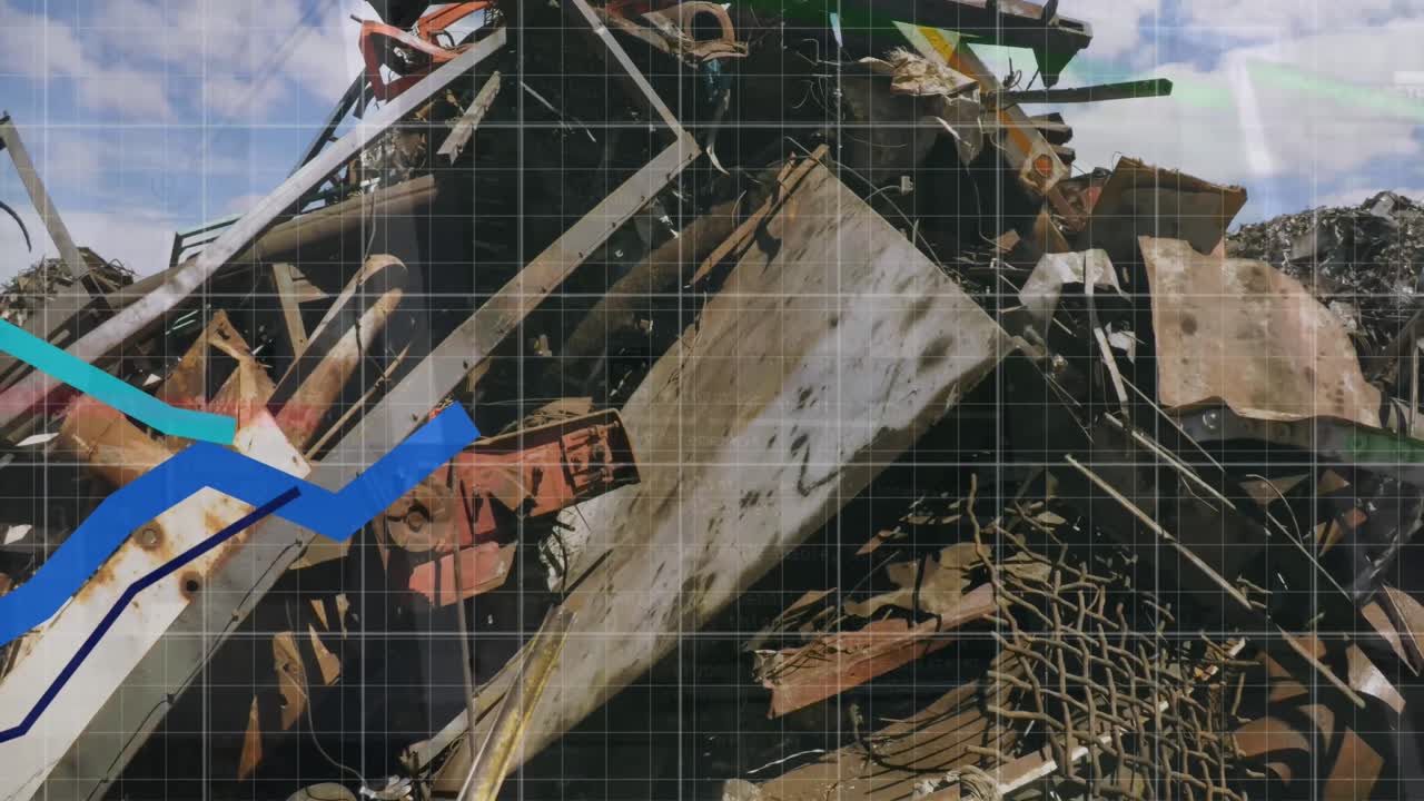 쓰레기장에서 볼 수 있는 그리드 네트워크를 통해 통계 데이터 처리의 애니메이션