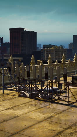 rooftop antennae array in a city