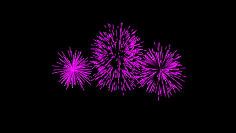 pink fireworks animation on black background