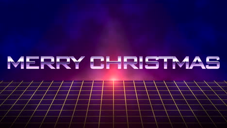 Merry-Christmas-with-grid-in-dark-galaxy-with-red-star