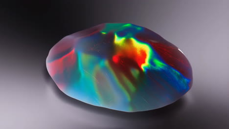 vibrant iridescent opal stone with rainbow colors