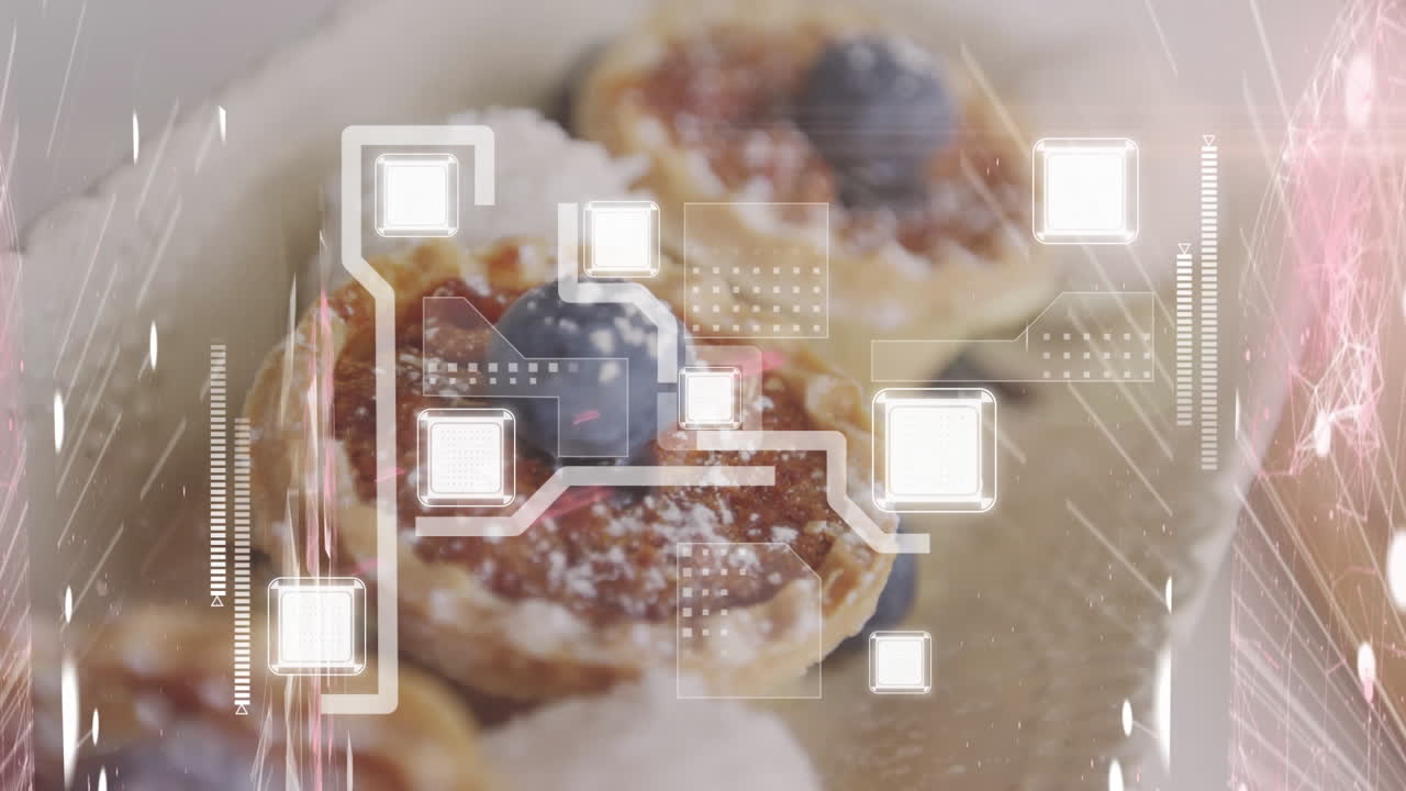 animación de la red de conexiones a través de cupcakes.