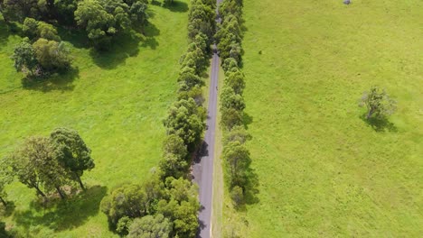 aerial footage of road through green landscape