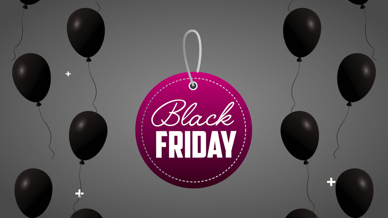 venta de viernes negro autorización con globos de helio y etiqueta