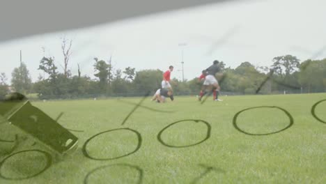 rugby players training
