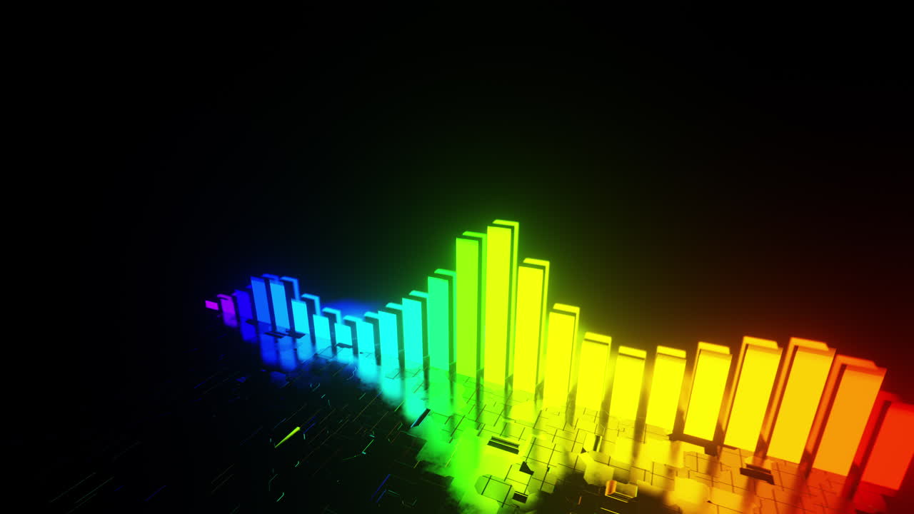 Audio colorful wave animation. Sound wave from equalizer. Looped animation.