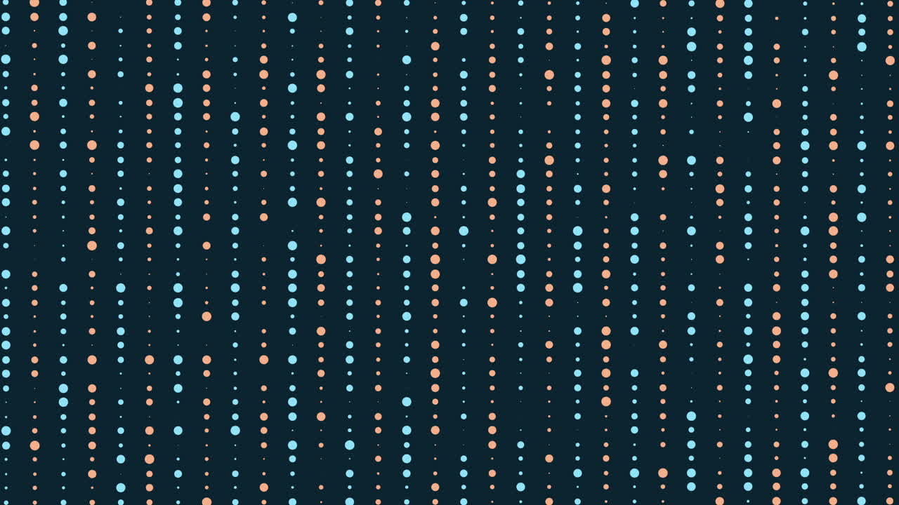 Geometric grid pattern pink and blue dots on a dark background