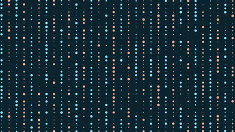 暗い背景のピンクと青い点の幾何学的な格子パターン