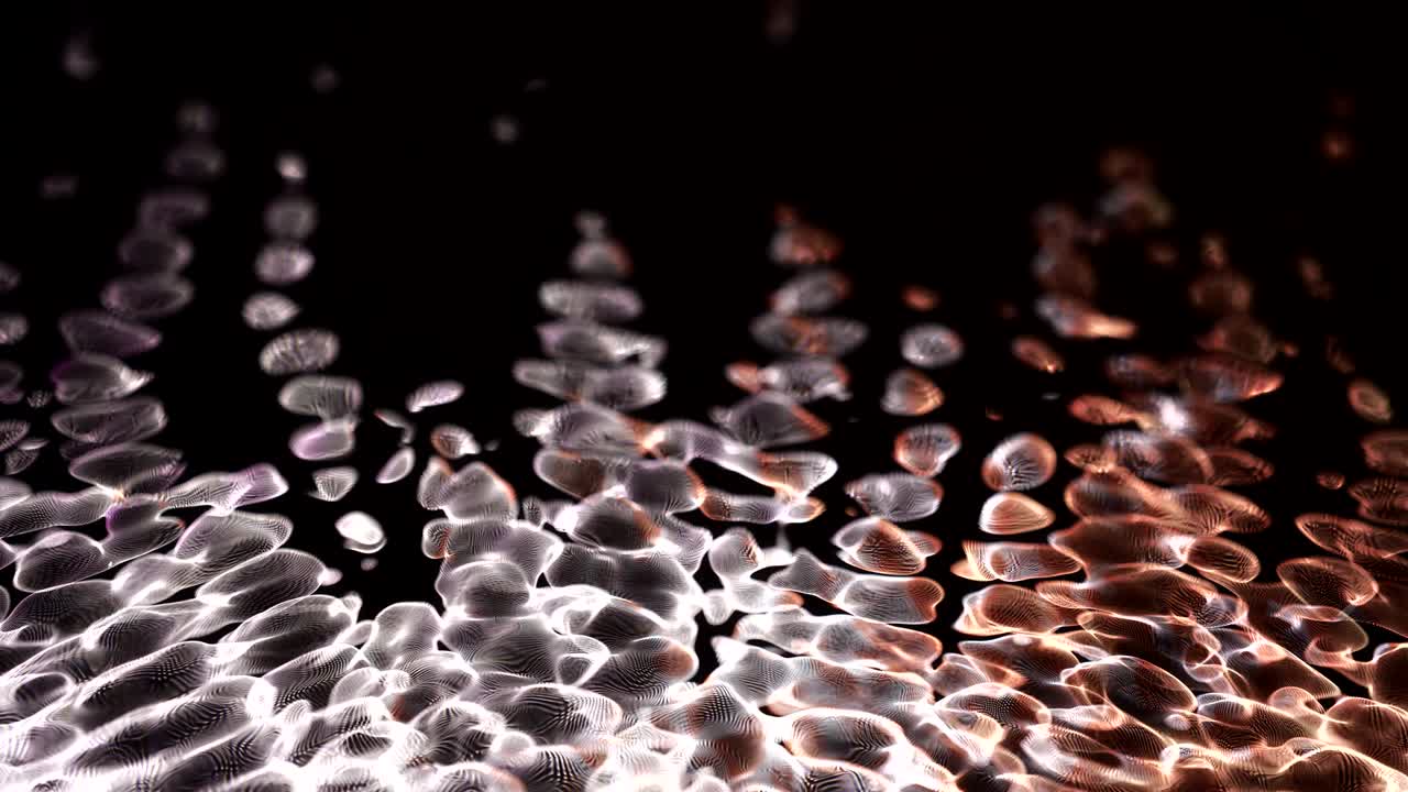 빛나는 에너지 패턴은 우주에서 반이는 은하 개념, 추상적인 공간 배경 애니메이션, 반이는 빛, 투사, 반는 별 입자의 원, 4k 해상도