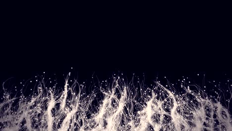 glowing particles with trails climb the screen and fill the frame.