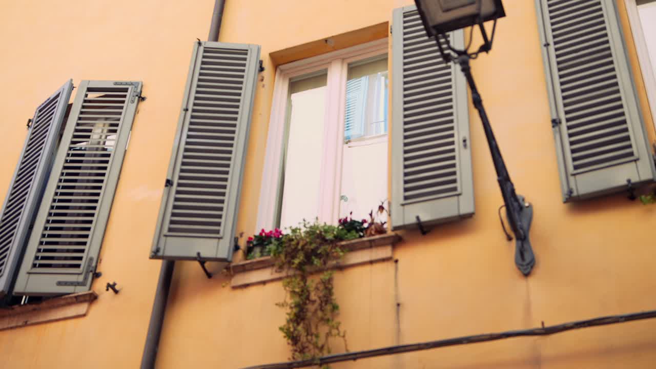 Italian Building with Shutters