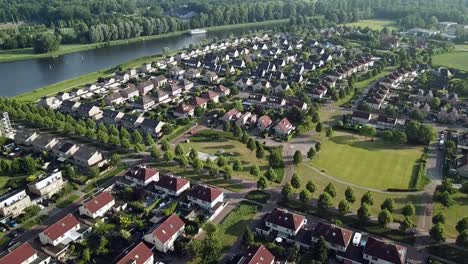 drone view of a playground in a park in dronten, flevoland, the netherlands