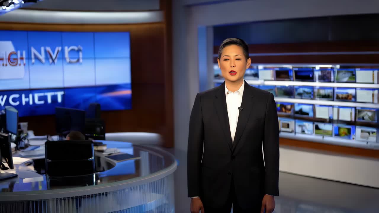 ニュースアンカー テレビスタジオ