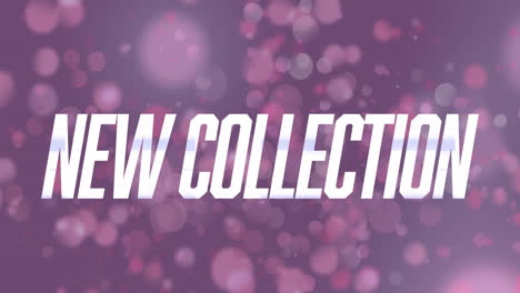 animation of new collection over lens flares against purple background