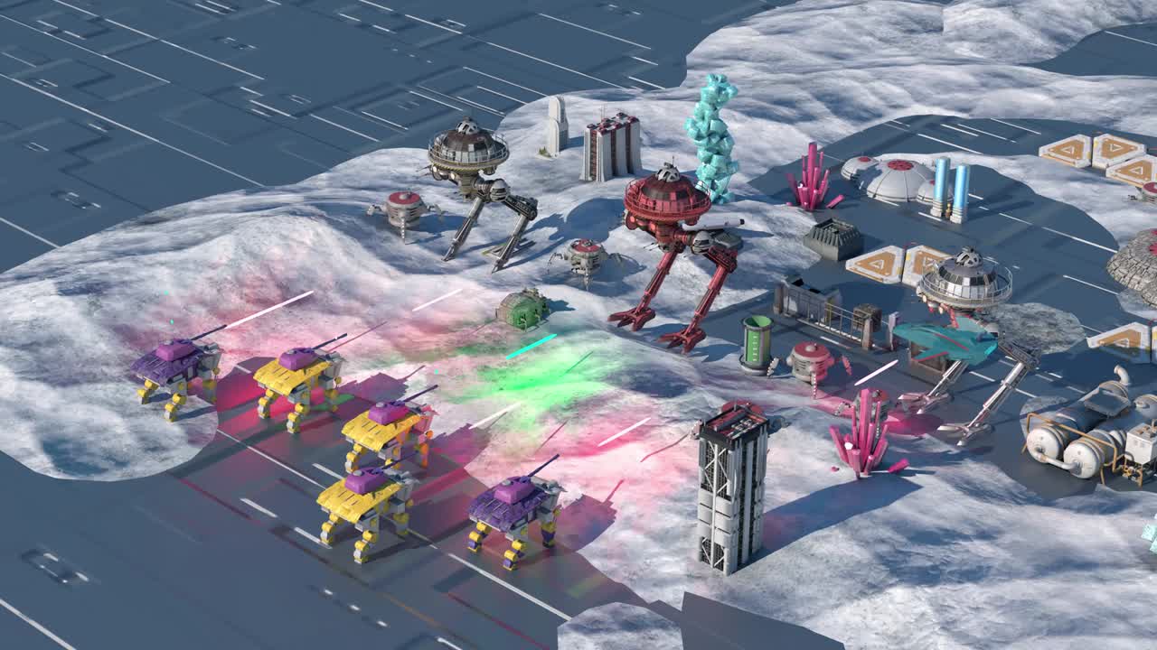 가짜 sf rpg 루프 비디오 게임 플레이: 우주선과 로과의 전투 3d 렌더링