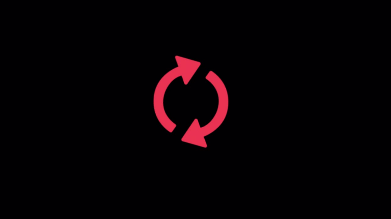 Red Refresh Reload Icon Spinning on Black Background