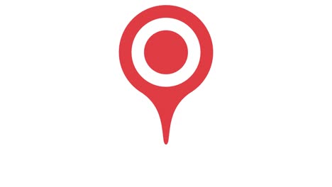 mapa de navegación y icono de punto de control rojo. animación de bucle en fondo blanco. resolución 4k.
