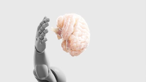 el nexo de la inteligencia: interacción entre el cerebro humano y el robot blanco vertical