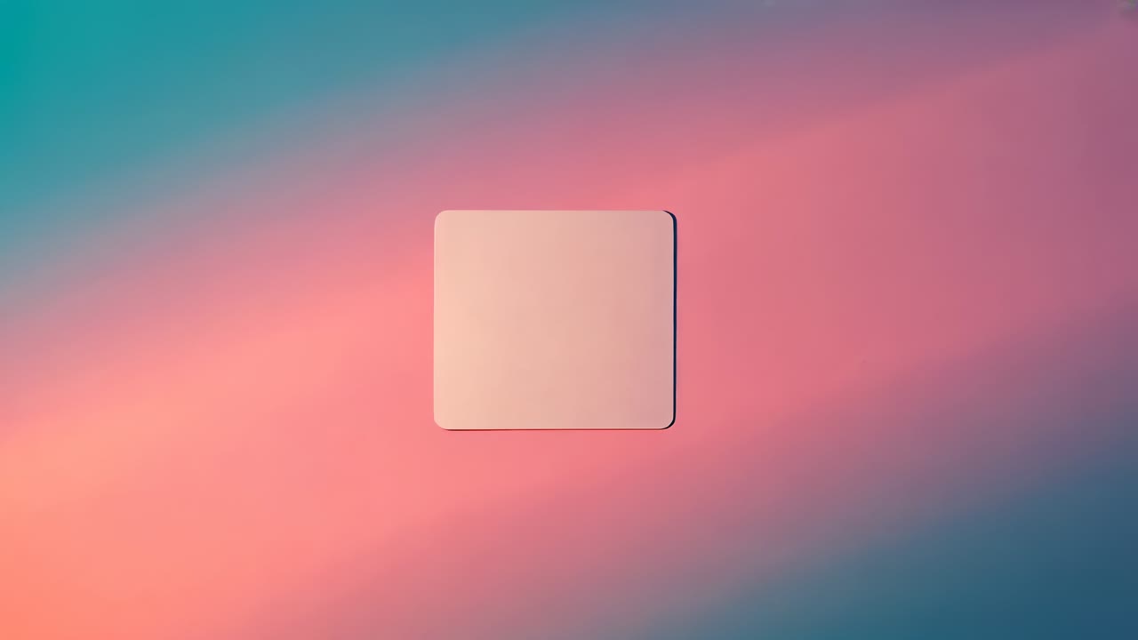 Starting cream rounded square tile pulsing with bobbing, shifting shadow on teal gradient for focus